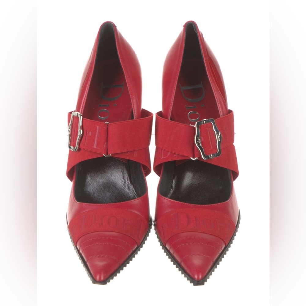 Christian Dior Red Leather D'Orsay Pumps